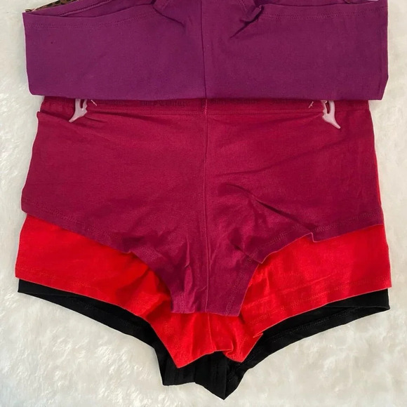 Juicy Couture Hipster Boy Short Purple Black Red Leopard Panty 5 Piece Set M - Picture 5 of 8